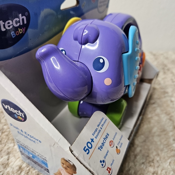 VTech Baby Learning Toy Interactive Push and Explore Elephant - Picture 3 of 14